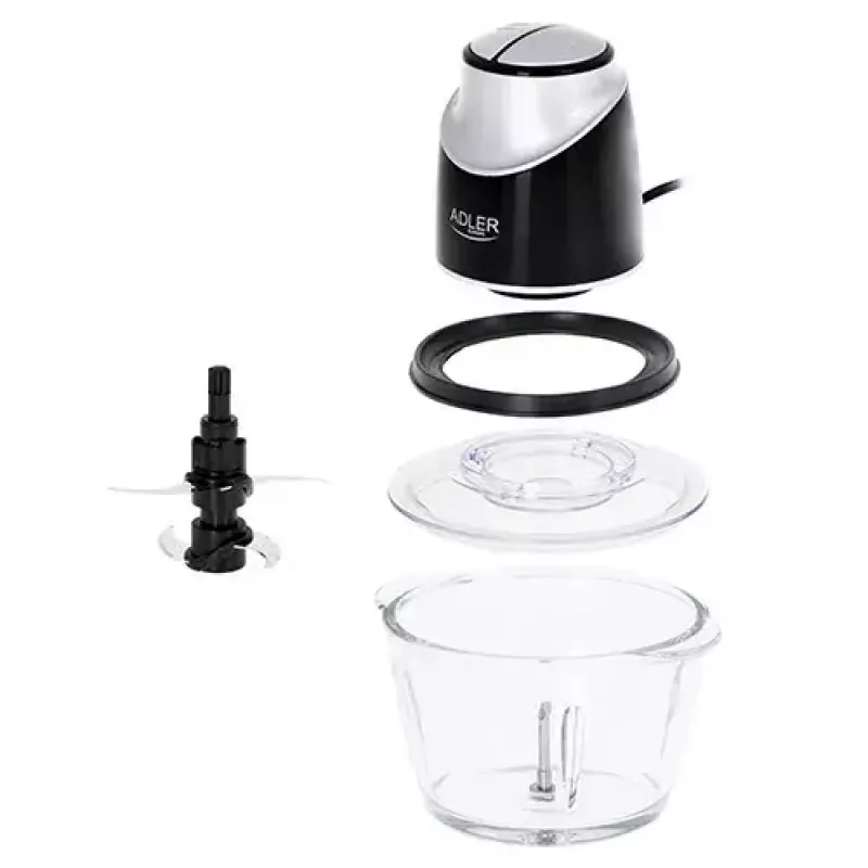 Elektriskais virtuves kombains Adler AD 4082, 1,2 L stikla bļoda, 300 W, 2 ātrumi, pulse, nerūsējošā tērauda asmeņi