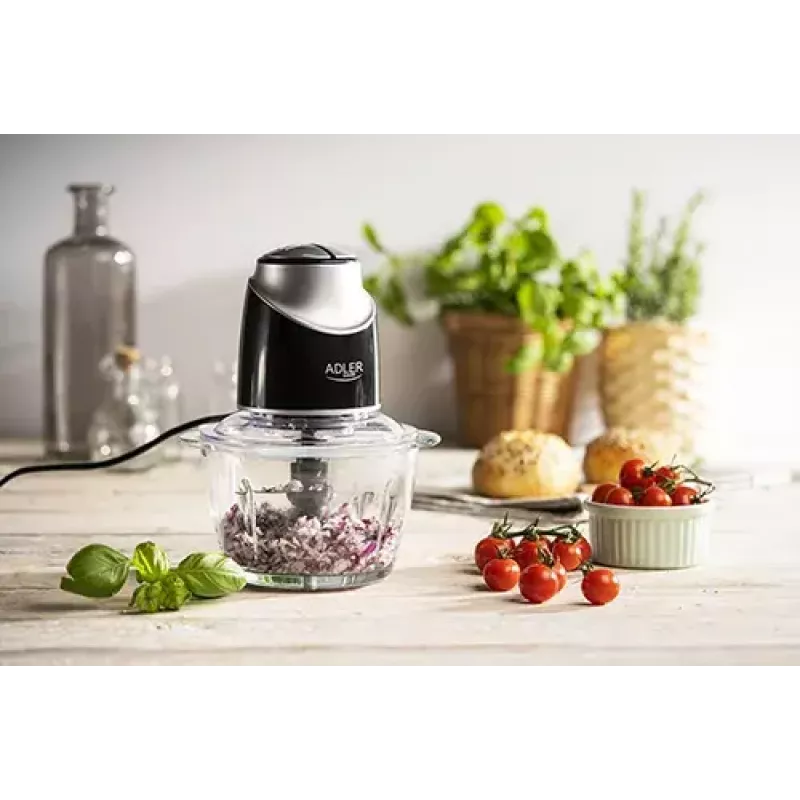 Elektriskais virtuves kombains Adler AD 4082, 1,2 L stikla bļoda, 300 W, 2 ātrumi, pulse, nerūsējošā tērauda asmeņi