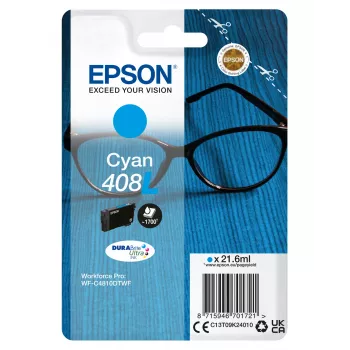Epson 408L DURABrite Ultra oriģinālā tintes kasetne, ciāna, augstas ietilpības (XL)