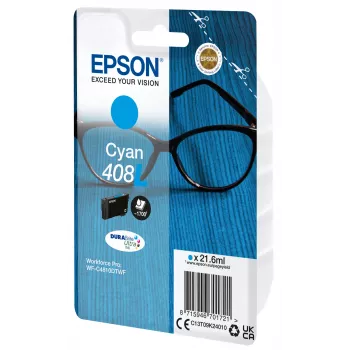 Epson 408L DURABrite Ultra oriģinālā tintes kasetne, ciāna, augstas ietilpības (XL)