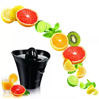 Sulu spiede Philips Avance Collection HR2752/90, citrusaugļu spiede, 85 W, melna, pretpilēšanas funkcija, vada uzglabāšana