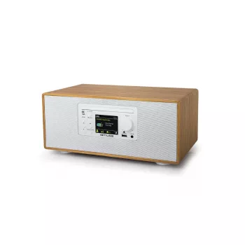 Personālais radio Muse M-695 DBTW — DAB/DAB+/FM digitālais uztvērējs, 2,8 collu TFT, 60W RMS, AC/DC, koks/balts