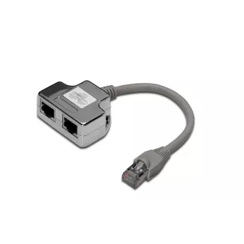 DIGITUS CAT 5e spraudņa adapteris 2x RJ45 ligzda uz 1x RJ45 spraudni 0,19 m