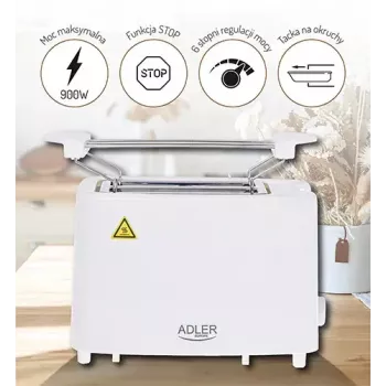 Toasteris Adler AD 3223 2 šķēles 750 W Balts