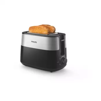 Toasteris Philips HD2516/90 Daily Collection — 2 šķēles, 830 W, 8 līmeņi, atkausēšana, izņemama drupaču paplāte
