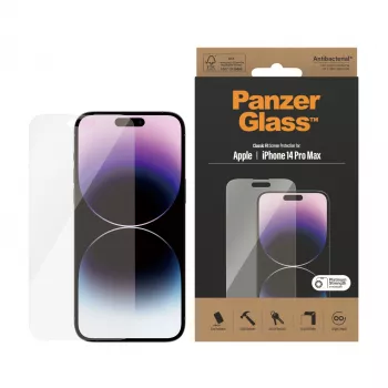 Aizsargstikls PanzerGlass Apple iPhone 14 Pro Max Classic Fit, pret skrāpējumiem un triecieniem