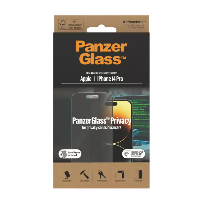 PanzerGlass ® Privātuma ekrāna aizsargs iPhone 14 Pro | Ultra-Wide Fit ar EasyAligner