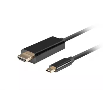 LANBERG USB-C (vīrišķais) - HDMI (vīrišķais) kabelis 1m 4K 60Hz Melns