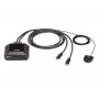 ATEN US3312 2-Portu USB-C 4K DisplayPort KVM Slēdzis ar tālvadības izvēles pogu