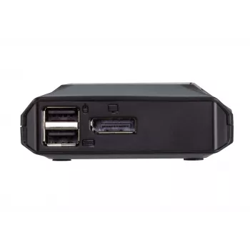ATEN US3312 2-Portu USB-C 4K DisplayPort KVM Slēdzis ar tālvadības izvēles pogu