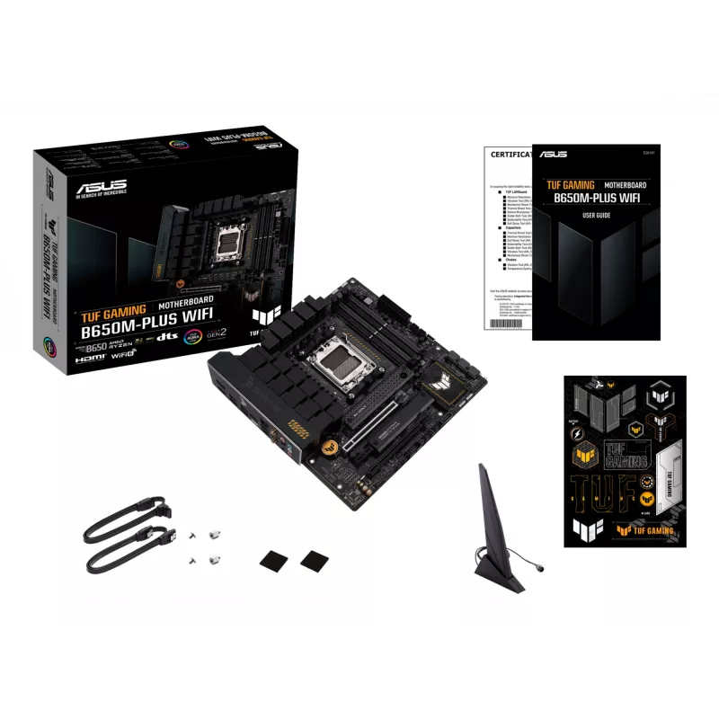 ASUS TUF GAMING B650M-PLUS WIFI mātesplate, AMD B650, Socket AM5, micro ATX