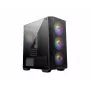 PC korpuss MSI MAG FORGE M100A Micro Tower Melns ar rūdītu stiklu, 3x120mm priekšējie ventilatori, RGB, microATX/Mini-ITX