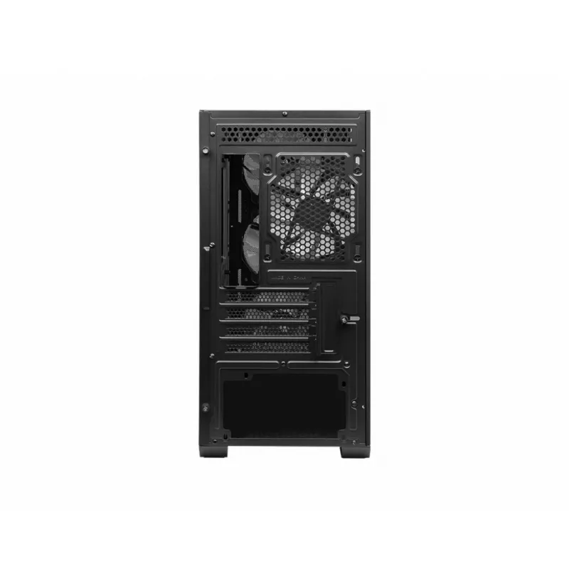 PC korpuss MSI MAG FORGE M100A Micro Tower Melns ar rūdītu stiklu, 3x120mm priekšējie ventilatori, RGB, microATX/Mini-ITX