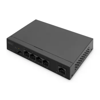 DIGITUS PoE slēdzis 4+1 porti Gigabit nekonfigurējams 4 PoE porti