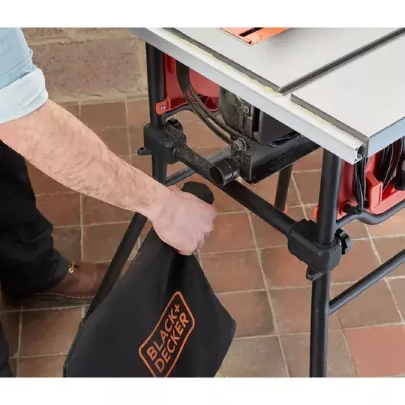 Galda ripzāģis Black & Decker BES720-QS — 1800 W, 25.4 cm asmens, 8.5 cm griešanas dziļums, brīvi stāvošs, galda pagarinājums