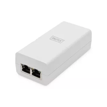 DIGITUS Gigabit Ethernet PoE+ Injector 802.3at, 30 W, mazs korpuss, balts