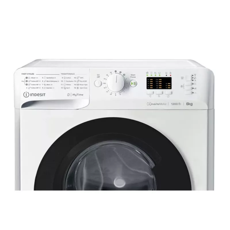 Indesit MTWSA 61294 WK EE veļas mazgājamā mašīna, priekšējā ielāde, 6 kg, 1151 RPM, balta