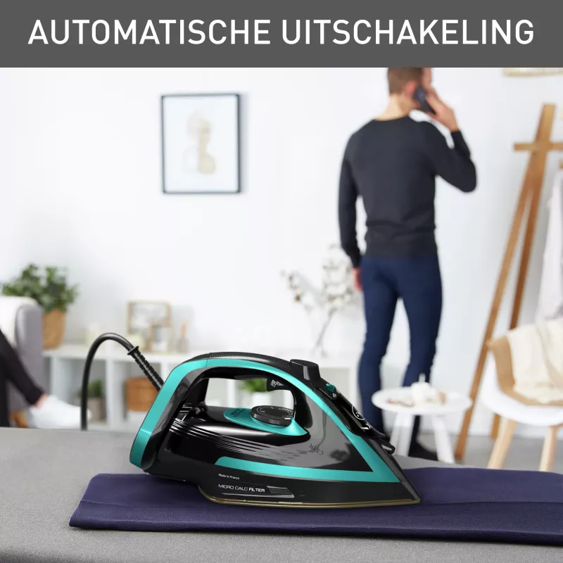 Tefal Puregliss FV8066 sausā un tvaika gludeklis ar Durilium AirGlide Autoclean zoli 3000 W Melns, Zils
