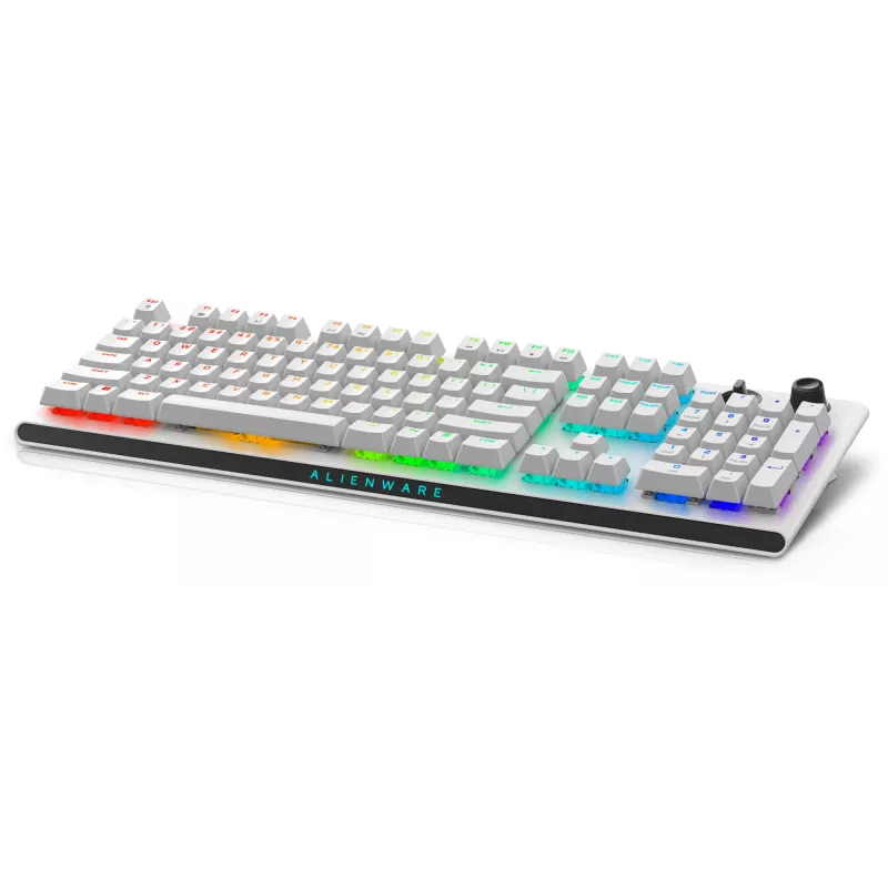 Alienware Tri-Mode AW920K spēļu tastatūra, USB + RF bezvadu + Bluetooth, balta