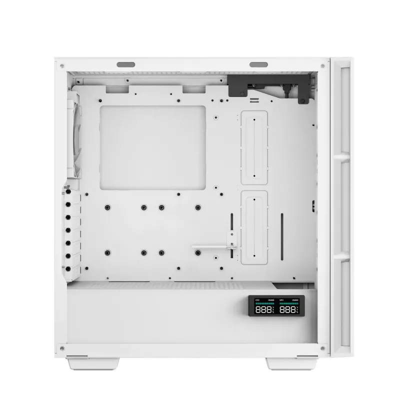 DeepCool CH560 Digital WH Mid-Tower datora kārba, E-ATX/ATX, rūdīts stikls, 3x 140 mm ARGB ventilatori, digitālais statusa displejs, USB-C, balta