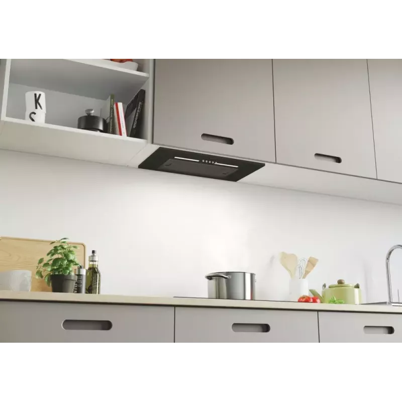 Iebūvējamā tvaika nosūcējs CANDY CPY5MBG, 520 mm, 298 m³/h, melns stikls, izvads/recirkulācija