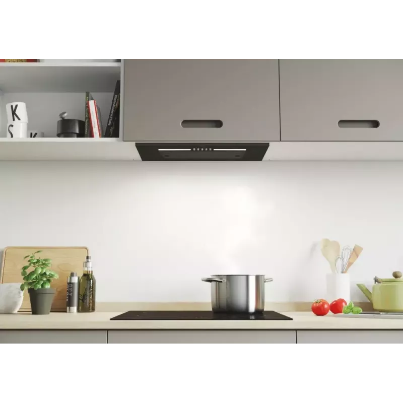 Iebūvējamā tvaika nosūcējs CANDY CPY5MBG, 520 mm, 298 m³/h, melns stikls, izvads/recirkulācija