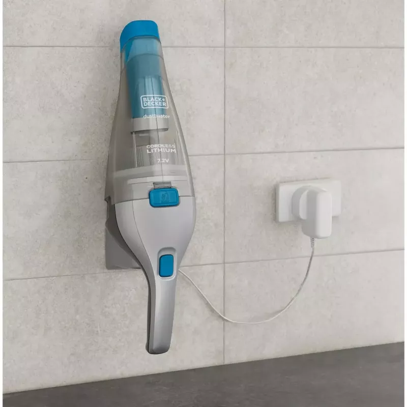 Black & Decker NVC215WA-QW DustBuster bezvadu rokas putekļsūcējs, 0,3 l putekļu tvertne, 1500 mAh litija jonu, mazgājams filtrs, zils/pelēks
