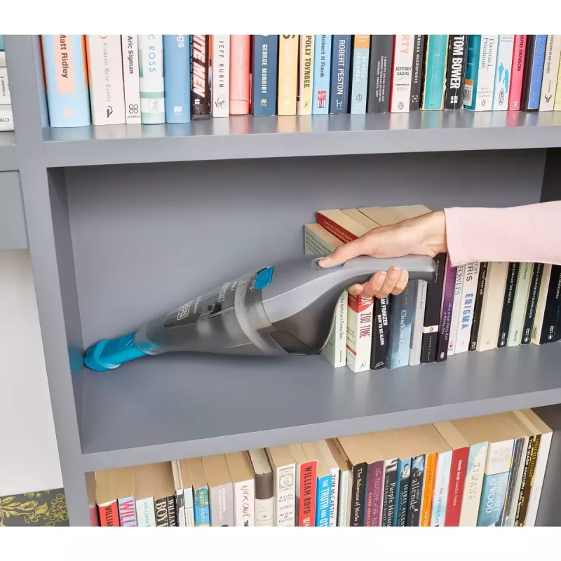 Black & Decker NVC215WA-QW DustBuster bezvadu rokas putekļsūcējs, 0,3 l putekļu tvertne, 1500 mAh litija jonu, mazgājams filtrs, zils/pelēks