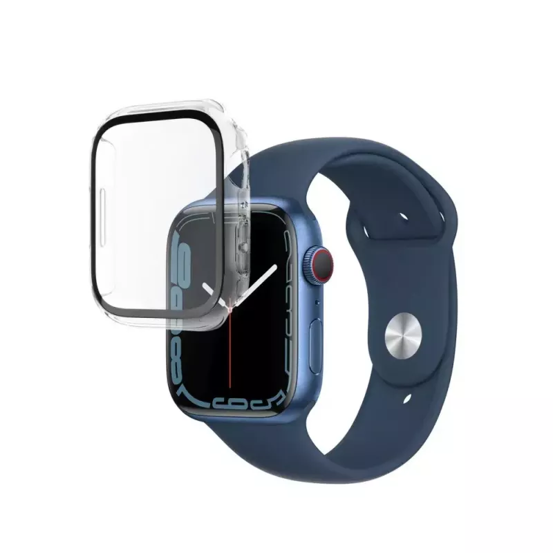 FIXED aizsargstikls Apple Watch 45mm Series 8 — caurspīdīgs polikarbonāts, pilns rāmis