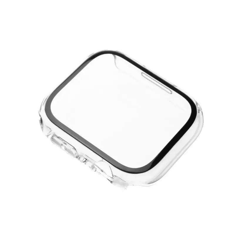 FIXED aizsargstikls Apple Watch 45mm Series 8 — caurspīdīgs polikarbonāts, pilns rāmis