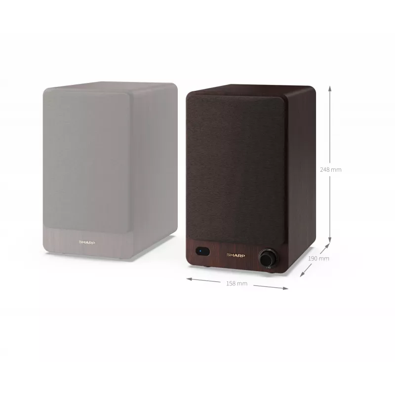 Sharp CP-SS30BR grāmatplauktu skaļruņi 2-virzienu Brūni Vadu & Bezvadu 60 W