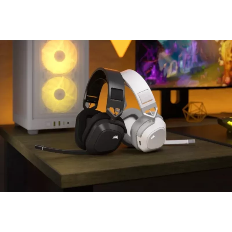 Corsair HS80 MAX bezvadu spēļu austiņas – balta