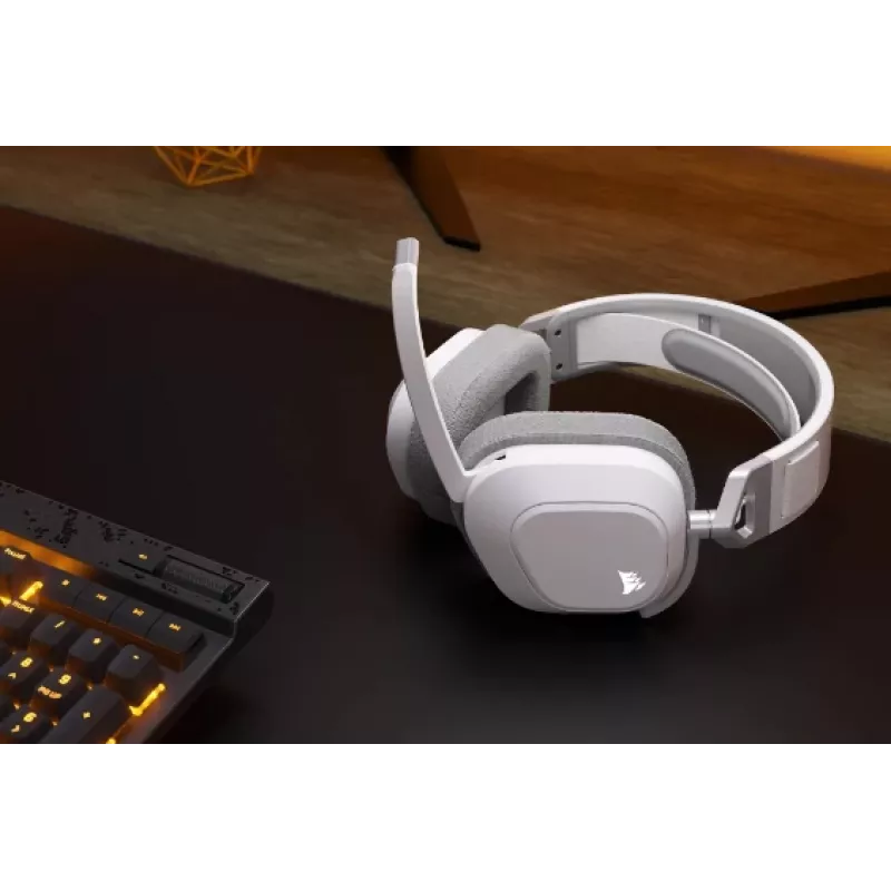 Corsair HS80 MAX bezvadu spēļu austiņas – balta