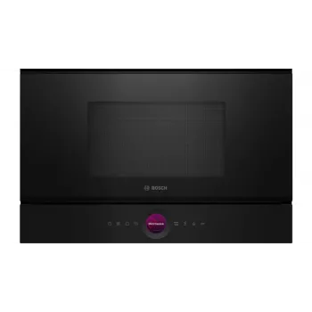 Iebūvējamā solo mikroviļņu krāsns Bosch Serie 8 BFL7221B1 — 900 W, 21 L, skārienjutīga vadība, melna
