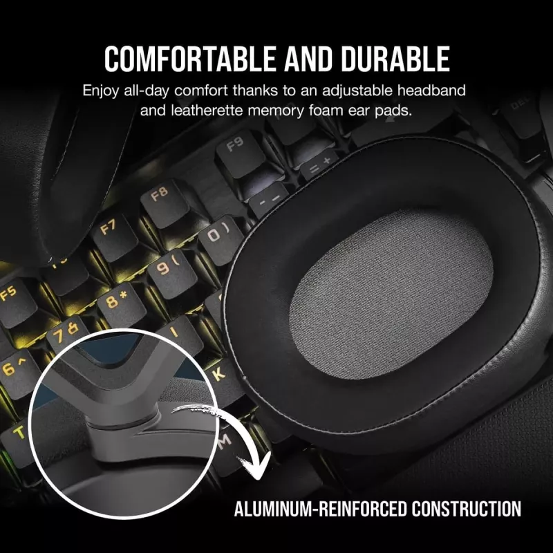 CORSAIR Gaming austiņas HS65 - Bezvadu - Carbon