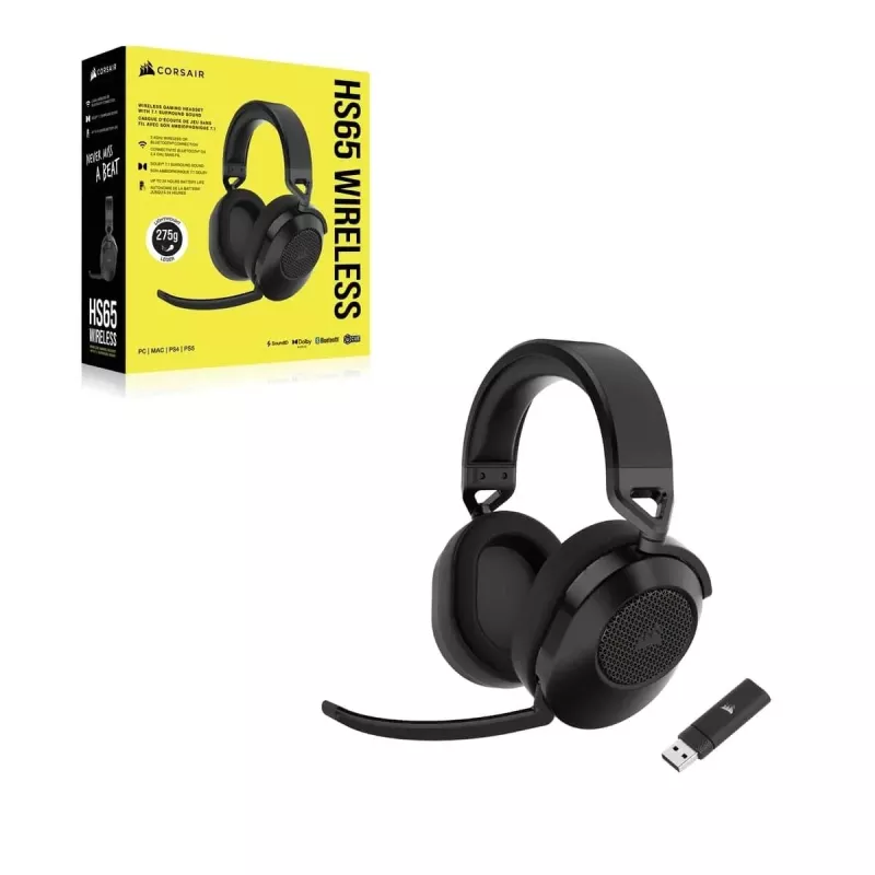 CORSAIR Gaming austiņas HS65 - Bezvadu - Carbon