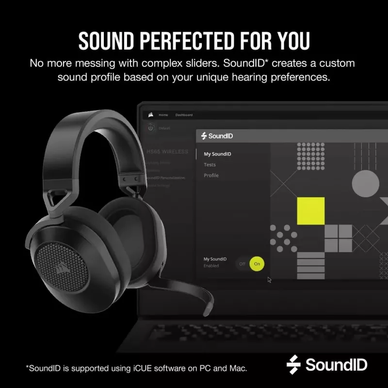 CORSAIR Gaming austiņas HS65 - Bezvadu - Carbon