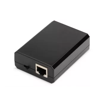 DIGITUS Gigabit PoE+ Sadalītājs, 10/100/1000 Mbps, 24W Ieeja: 802.3at PoE, Izeja: 5V/2A, 9V/2A, 12V/2A, plastmasas korpuss, melns