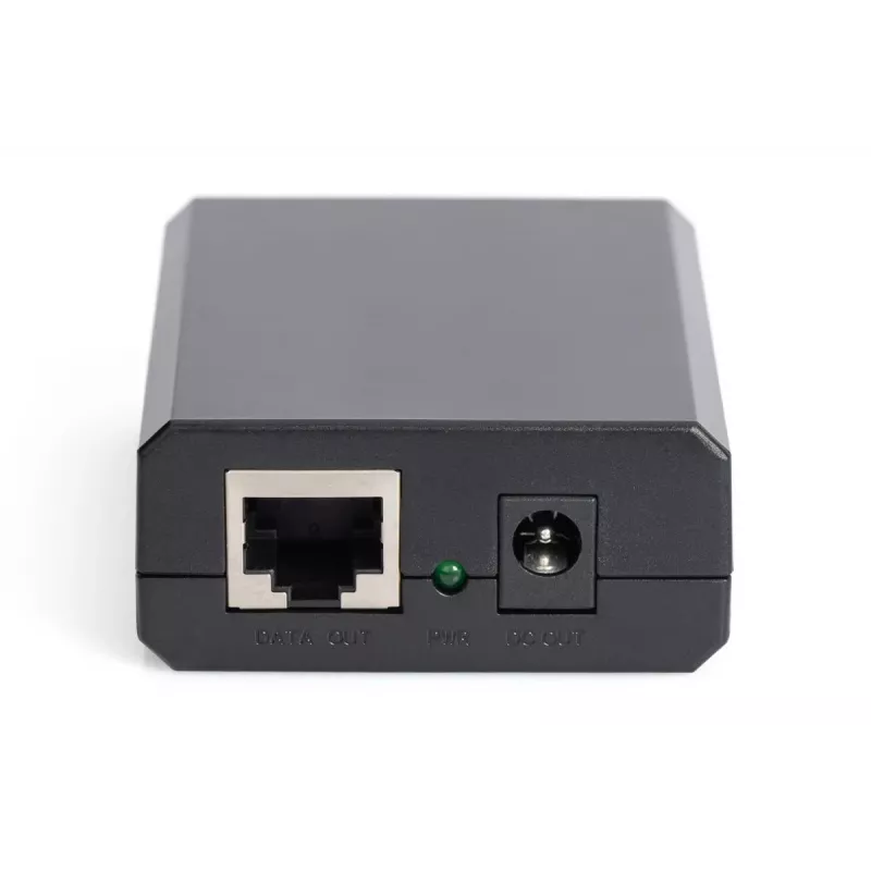 DIGITUS Gigabit PoE+ Sadalītājs, 10/100/1000 Mbps, 24W Ieeja: 802.3at PoE, Izeja: 5V/2A, 9V/2A, 12V/2A, plastmasas korpuss, melns