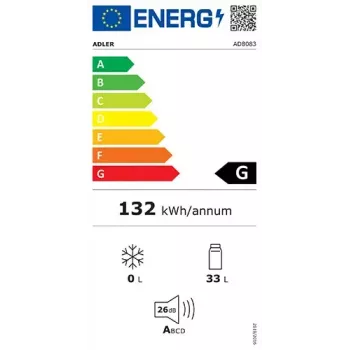 Termoelektriskais vīna dzesētājs Adler AD 8083 — 12 pudelēm, brīvstāvošs, melns, 33 L, 12–18 °C