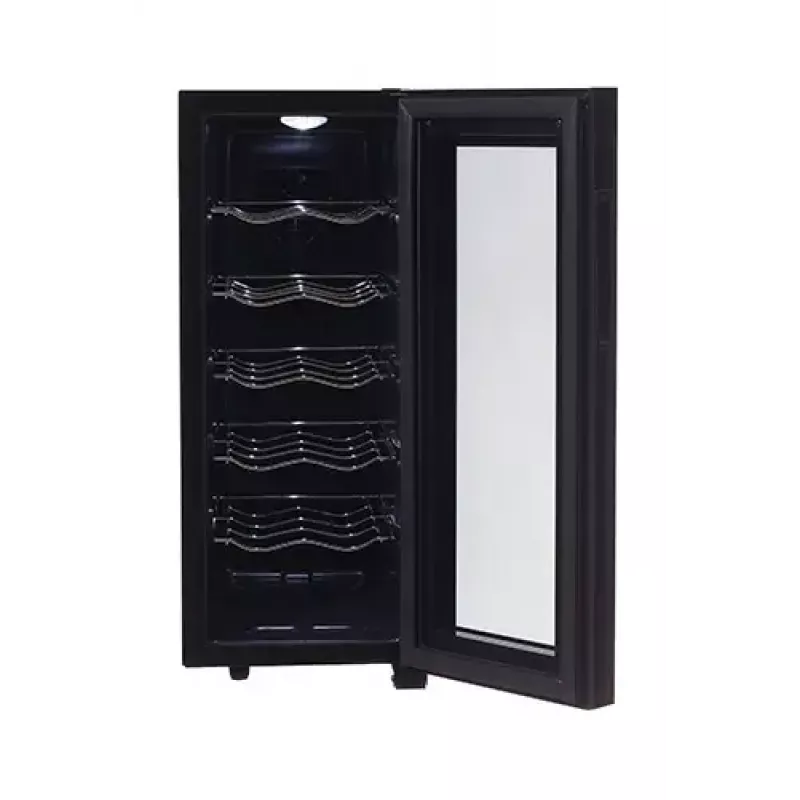 Termoelektriskais vīna dzesētājs Adler AD 8083 — 12 pudelēm, brīvstāvošs, melns, 33 L, 12–18 °C