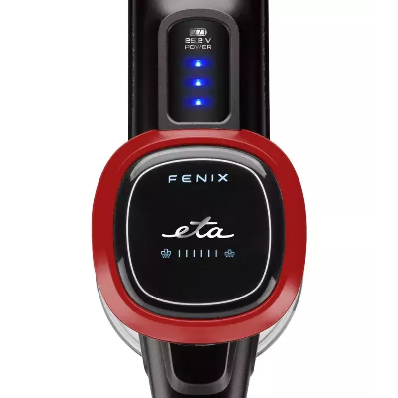 Bezvadu rokas un stieņa putekļsūcējs ETA Fenix ETA223390000 — 25,2 V, līdz 40 min darbībai, pelēks/sarkans