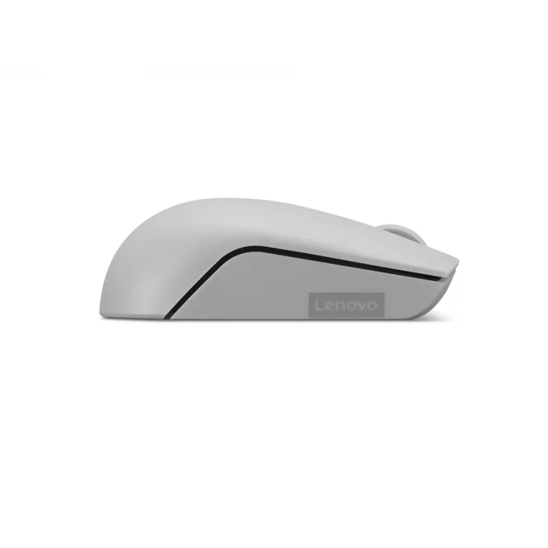 Bezvadu pele Lenovo Compact Mouse Arctic Grey — ambidextra, RF bezvadu, 1000 DPI, 3 pogas, ar bateriju