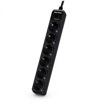 CyberPower Essential B0620SC0-DE kontaktligzdu bloks ar aizsardzību pret pārspriegumu, melns