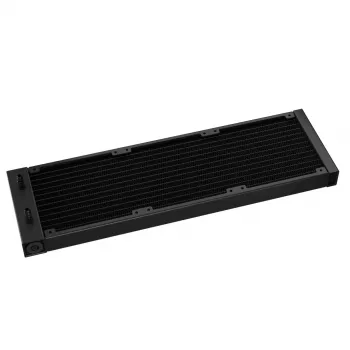 Šķidruma dzesēšanas sistēma DeepCool LS720S Zero Dark — 3×120 mm ventilatori, 360 mm radiators, 41 cm caurules, 6 W sūknis, LGA1151/AM4/AM5, melna
