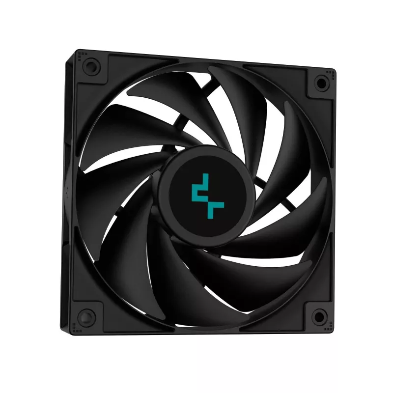 Šķidruma dzesēšanas sistēma DeepCool LS720S Zero Dark — 3×120 mm ventilatori, 360 mm radiators, 41 cm caurules, 6 W sūknis, LGA1151/AM4/AM5, melna