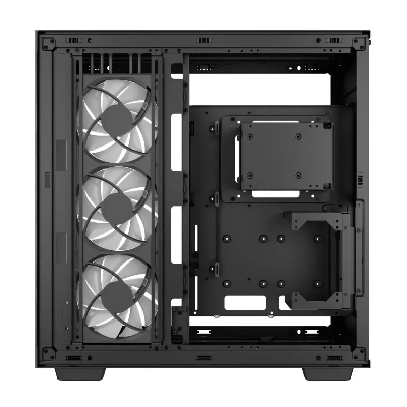 DeepCool CH780 Full Tower korpuss spēļu datoram, E-ATX, rūdīta stikla sānu panelis ar logu, bez barošanas avota, melns