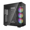 DeepCool CH780 Full Tower korpuss spēļu datoram, E-ATX, rūdīta stikla sānu panelis ar logu, bez barošanas avota, melns