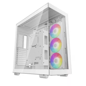 PC korpuss DeepCool CH780 WH Tower Balts — Full Tower, E-ATX, rūdīts stikls, aRGB, 48 cm GPU, 13.2 cm CPU dzesētājs