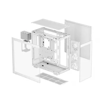 PC korpuss DeepCool CH780 WH Tower Balts — Full Tower, E-ATX, rūdīts stikls, aRGB, 48 cm GPU, 13.2 cm CPU dzesētājs